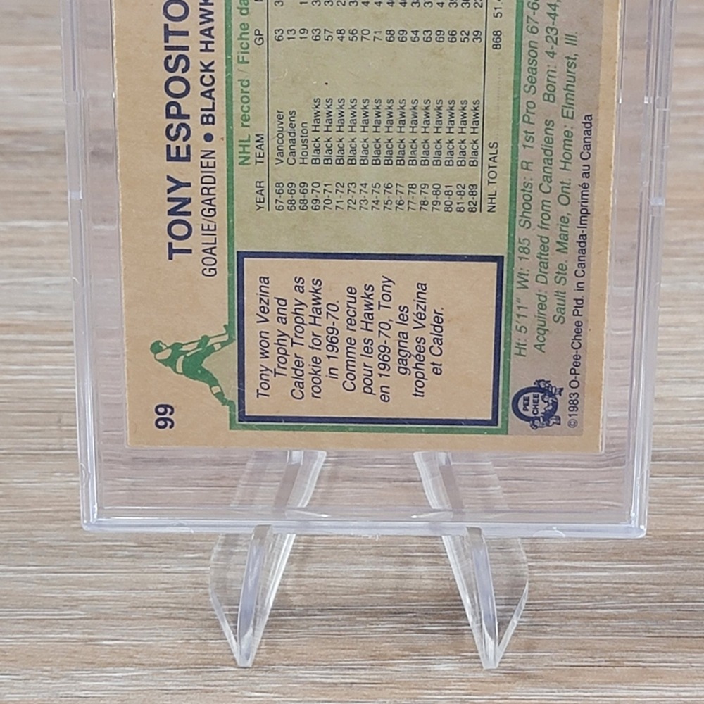 Tony Esposito Signed 1983 O Pee Chee NHL Hockey Card Autographed  Chicago - Picture 6 of 6